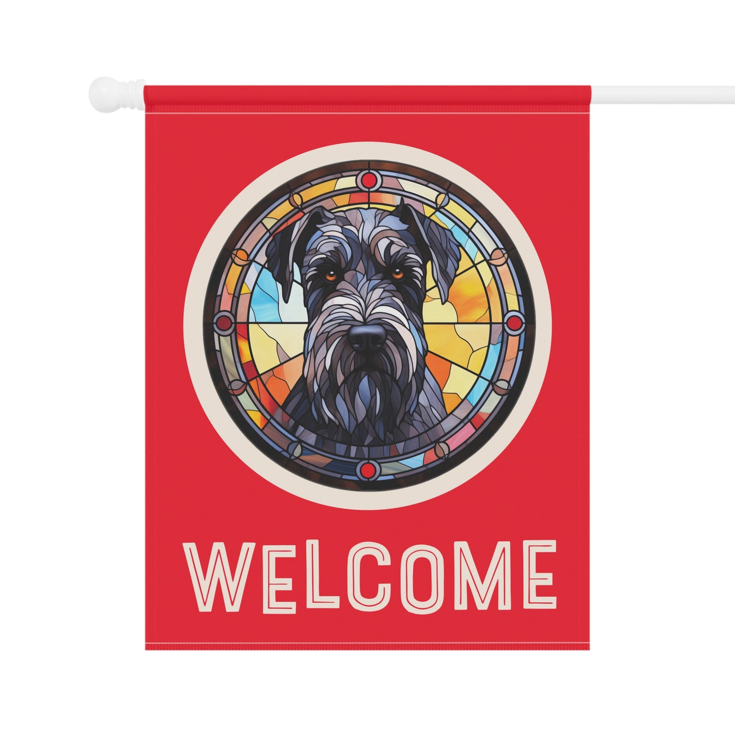 Giant Schnauzer Welcome 2-Sided Garden & House Flag/Banner