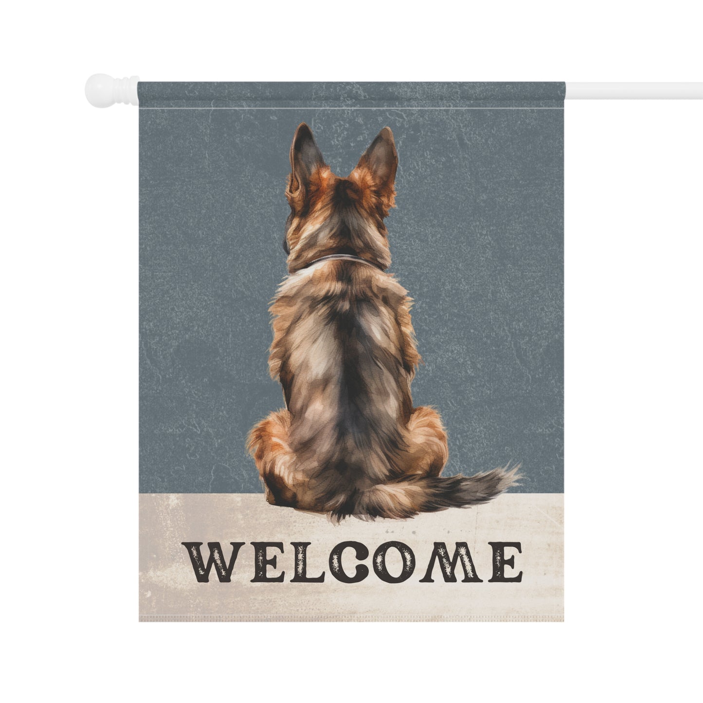 German Shepherd Welcome 2-Sided Garden & House Flag/Banner
