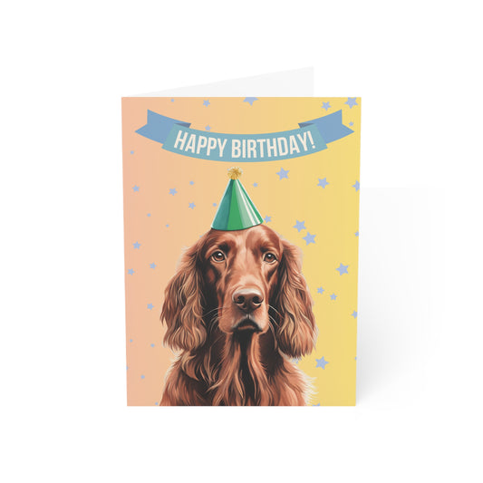 Irish Setter Happy Birthday 5 x 7 Greeting Cards (10 Pack)