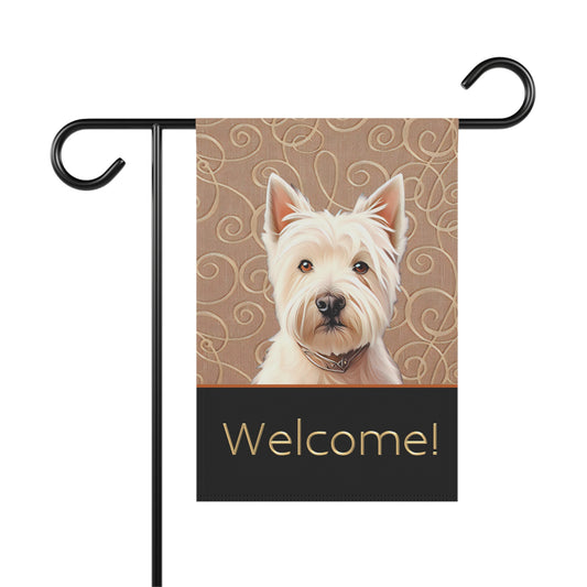 West Highland Terrier Westie Welcome 2-Sided Garden & House Flag/Banner