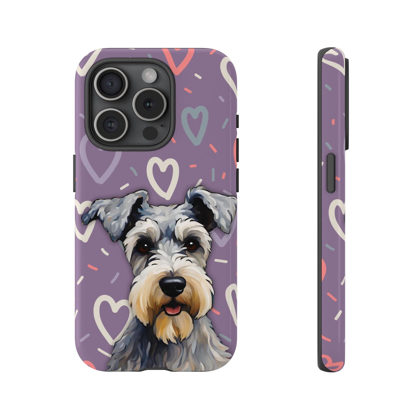 Miniature Schnauzer Love iPhone Samsung Galaxy Google Pixel Glossy Tough Case