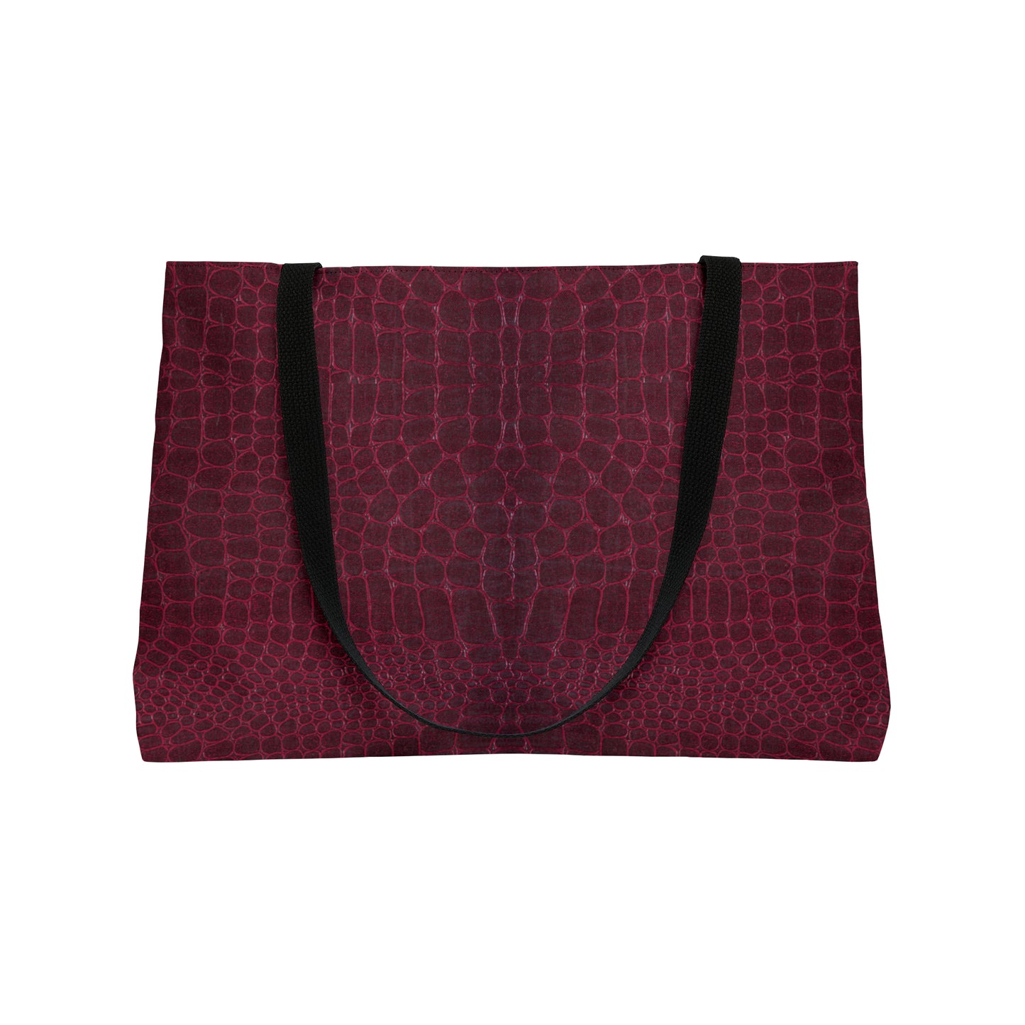 Faux Crocodile Leather in Burgundy Weekender Tote Bag