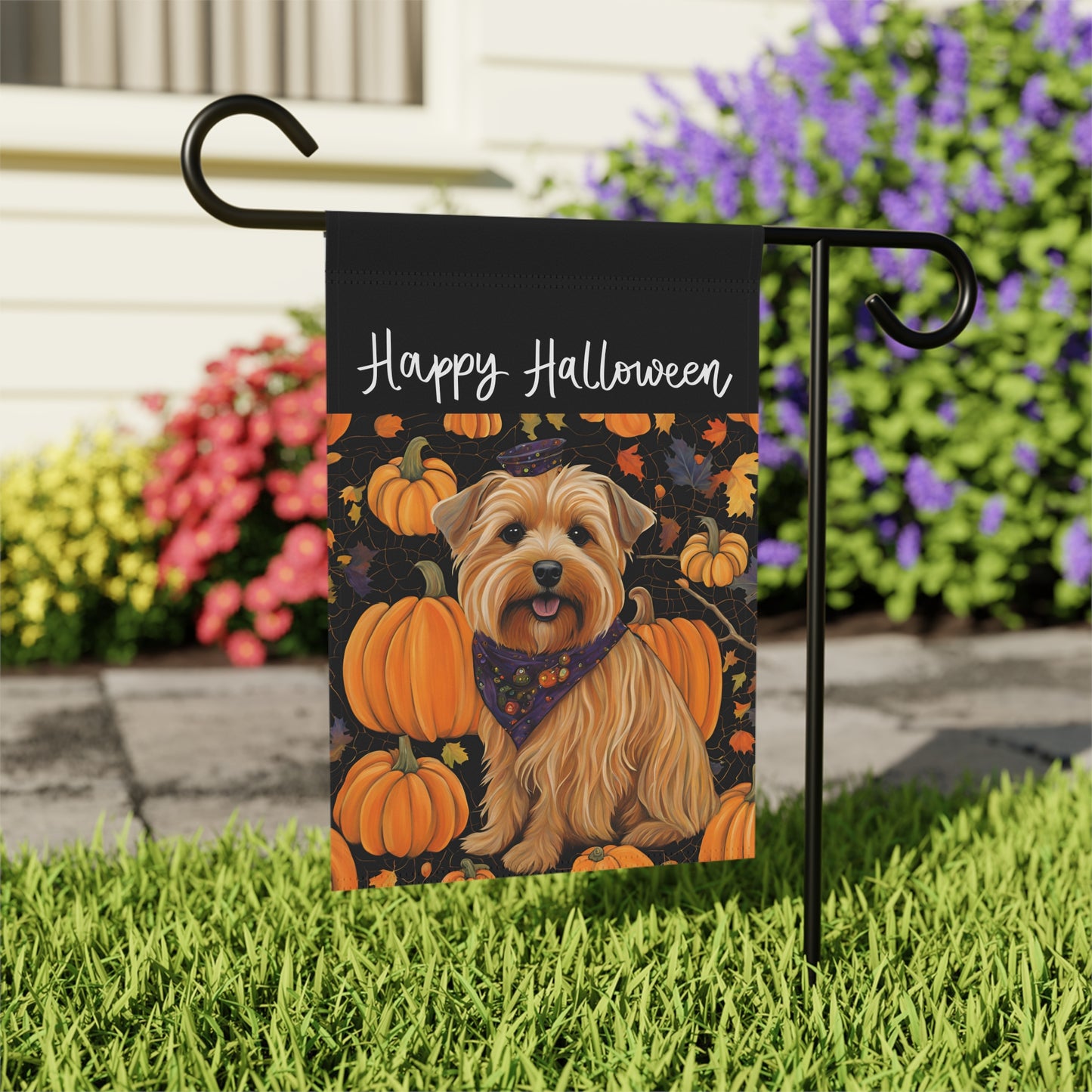 Norfolk Terrier Happy Halloween 2-Sided Garden & House Flag/Banner