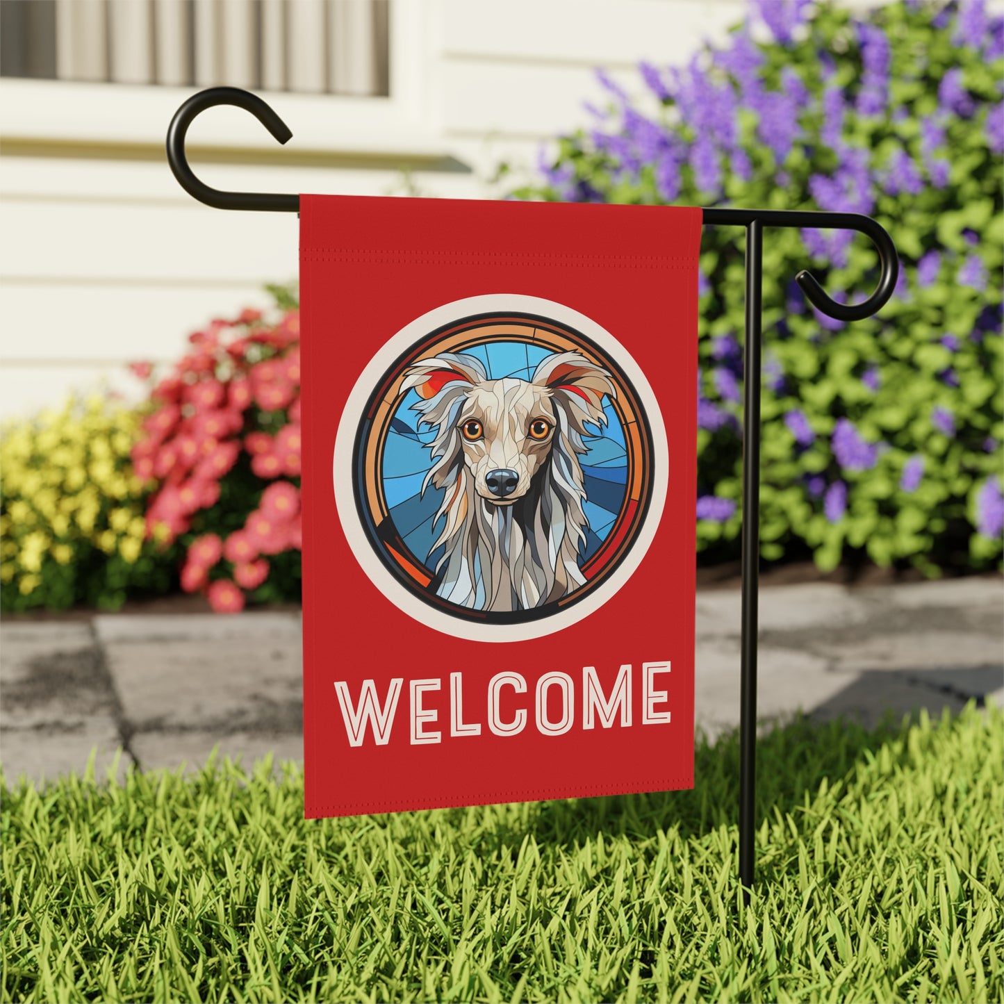 Chinese Crested Welcome 2-Sided Garden & House Flag/Banner