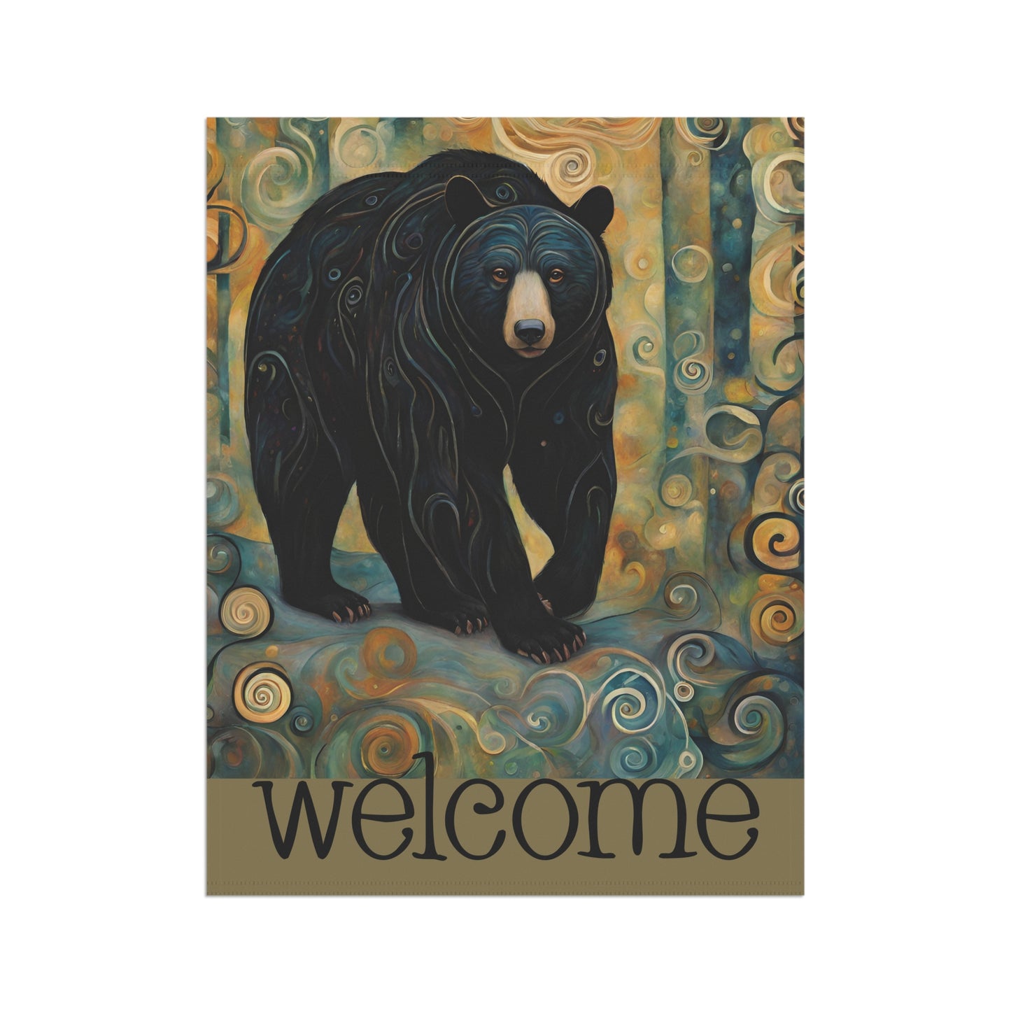 Black Bear Welcome 2-Sided Garden & House Flag/Banner