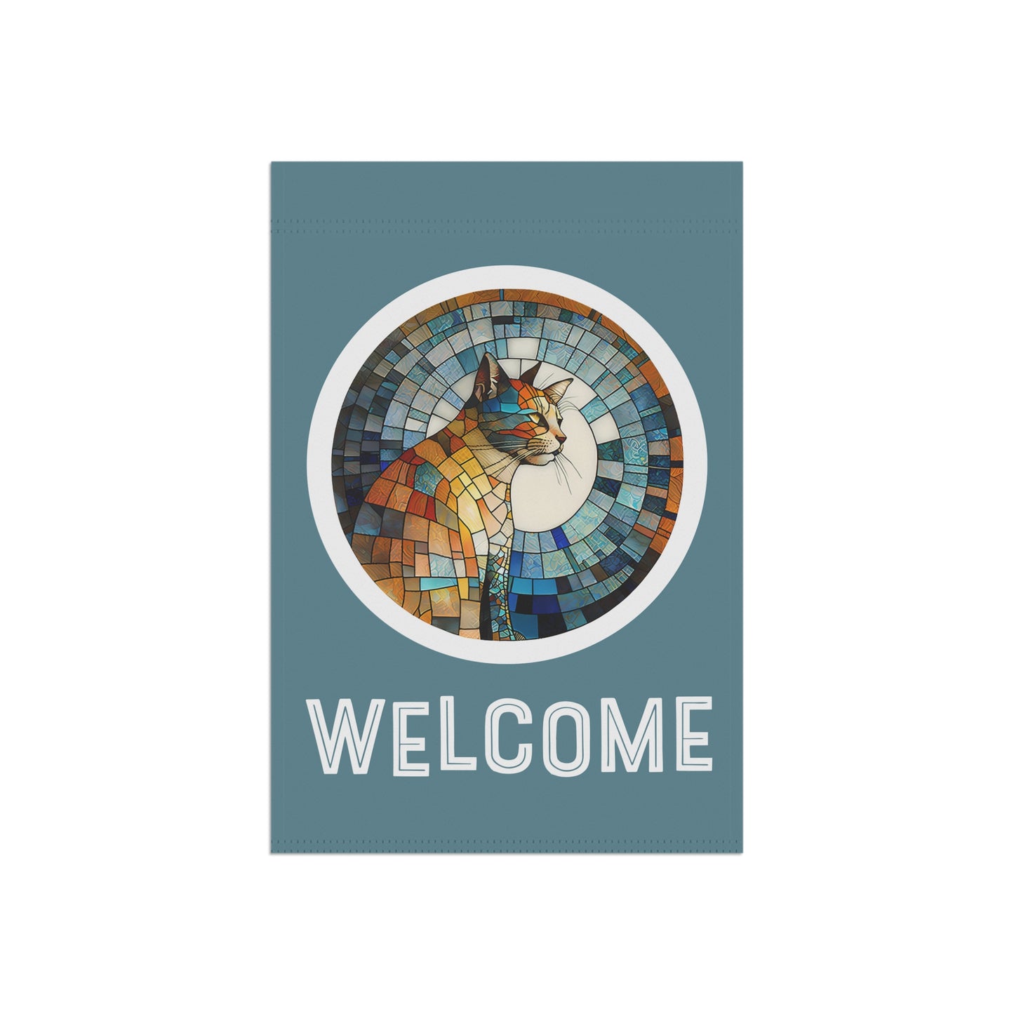 Patchwork Cat Welcome 2-Sided Garden & House Flag/Banner