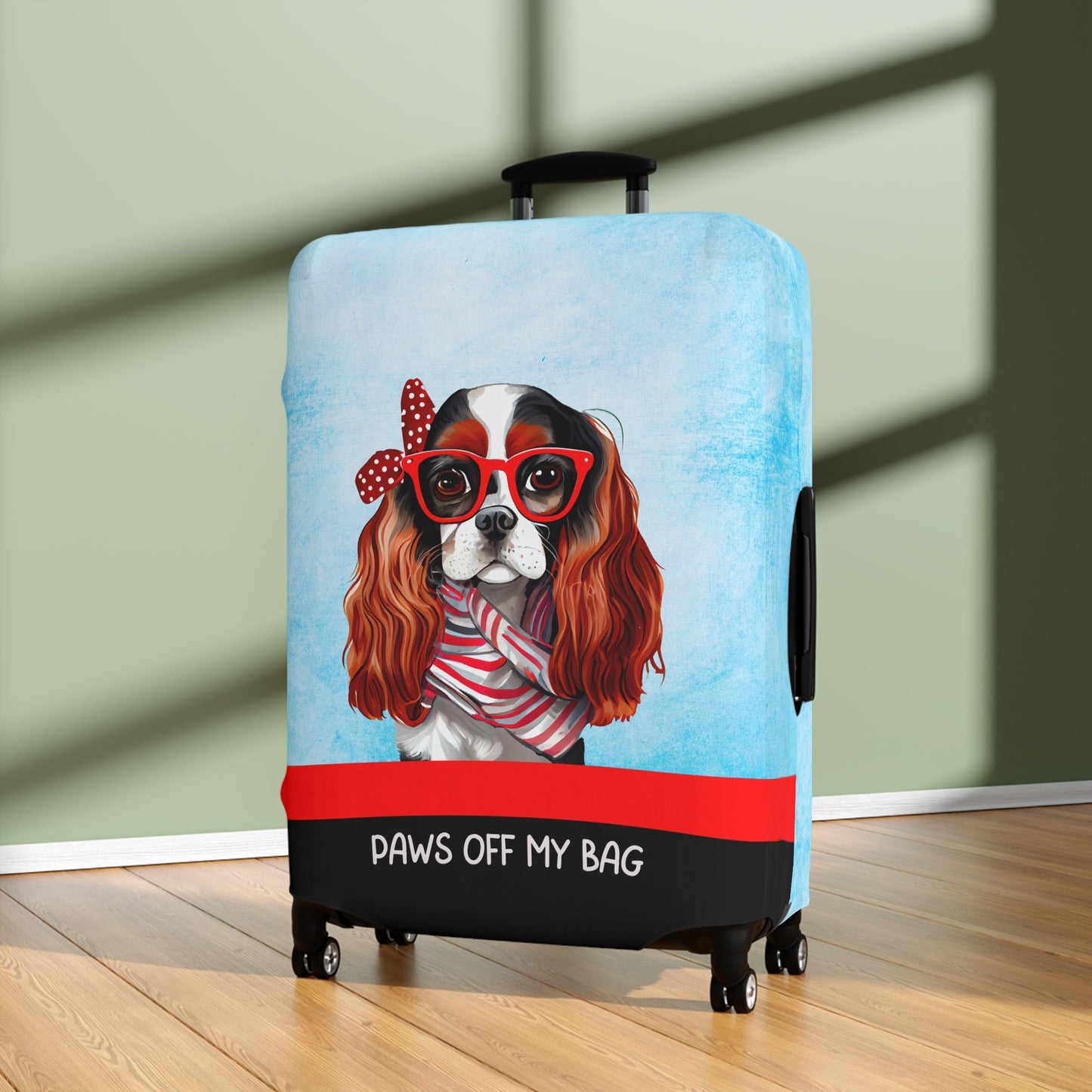 Cavalier King Charles in Glasses Paws Off My Bag Luggage Cover