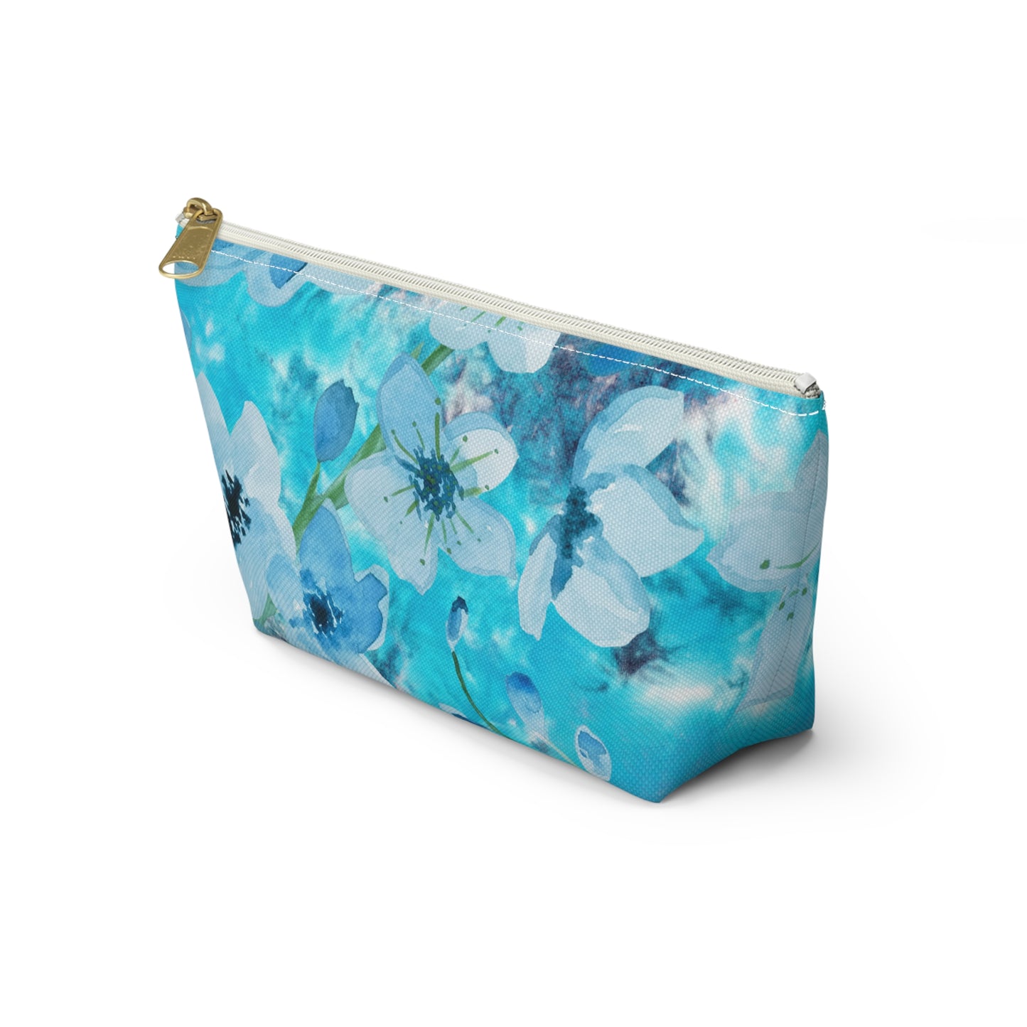 Nordic Floral Makeup Accessory Pouch w T-bottom