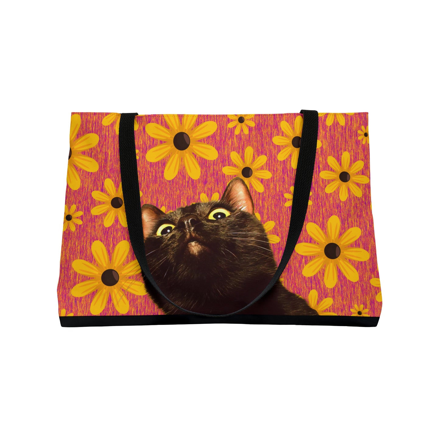 Fielding Black Cat Yellow Daisies Weekender Tote Bag