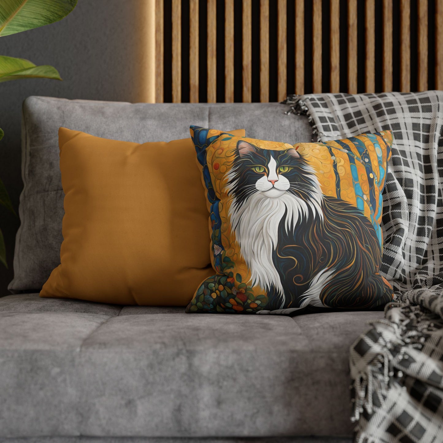 Norwegian Forest Cat Square Poly Canvas Pillowcase