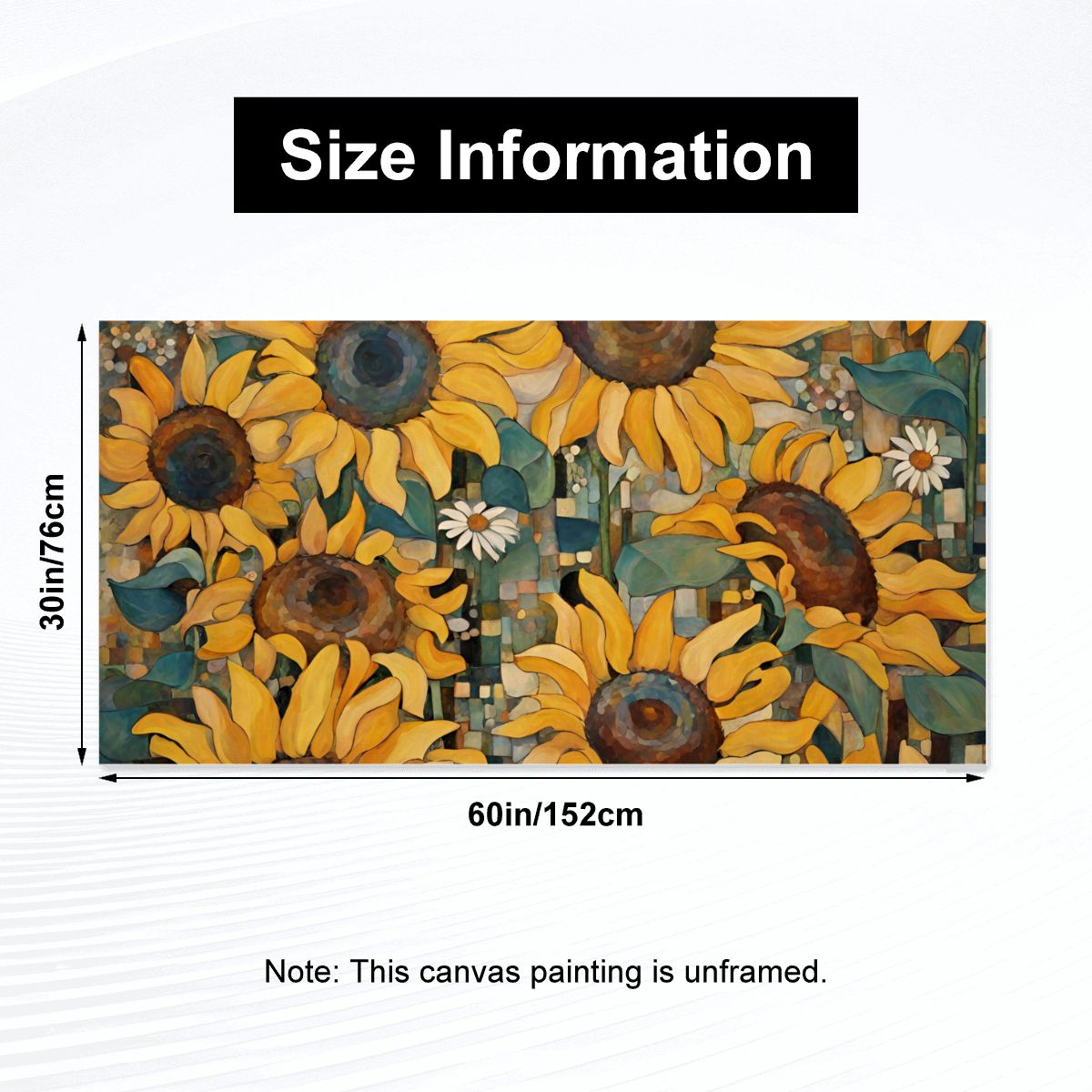 60" x 30" Printed Canvas Fabric Wall Art - No Frame (Made in USA)