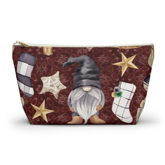 Rustic Gnome Holiday Accessory Pouch w T-bottom