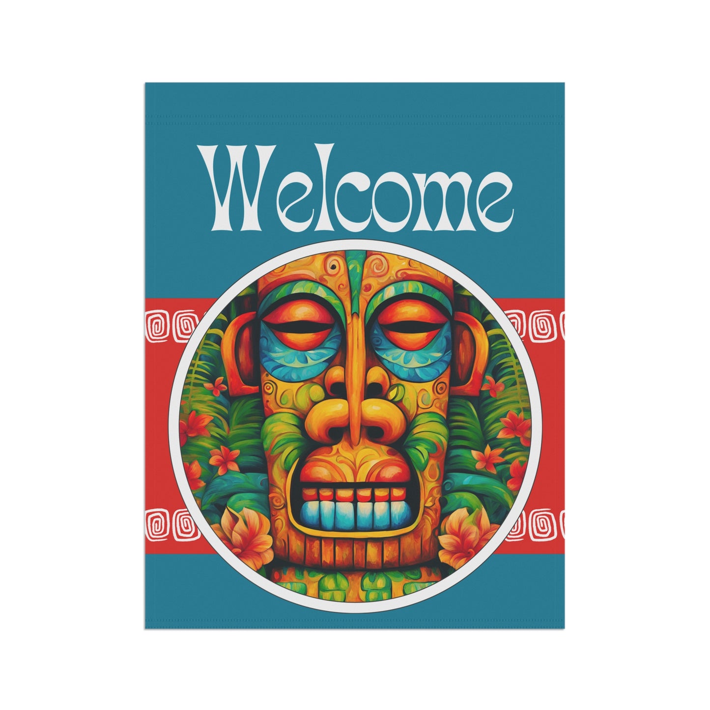 Sleepy Tiki Welcome 2-Sided Garden & House Flag/Banner