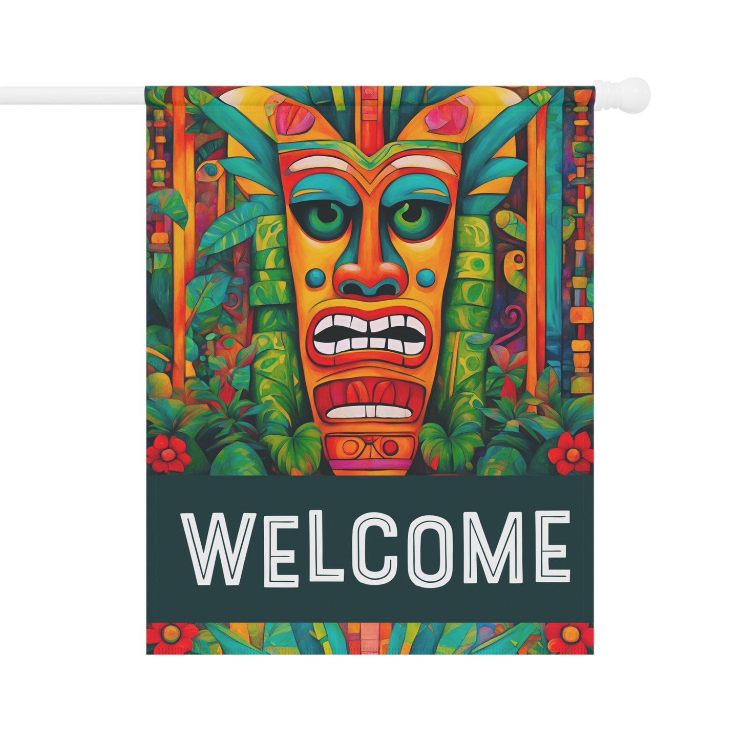 Tiki Joe Welcome 2-Sided Garden & House Flag/Banner