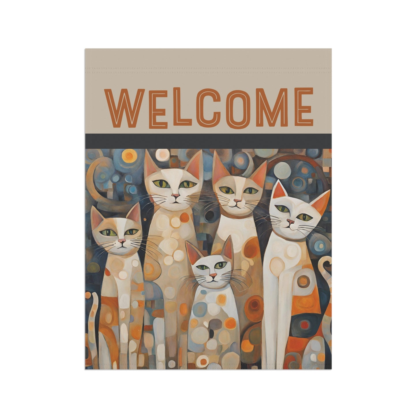 Feline Family Welcome 2-Sided Garden & House Flag/Banner