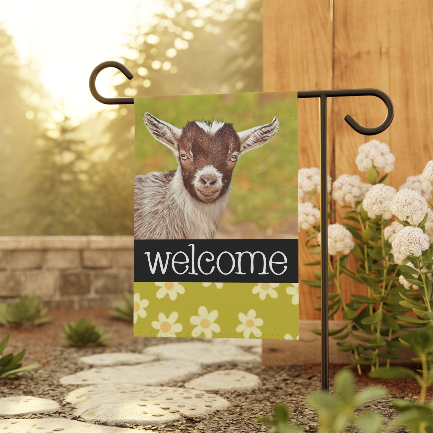 Kid Goat Welcome 2-Sided Garden & House Flag/Banner