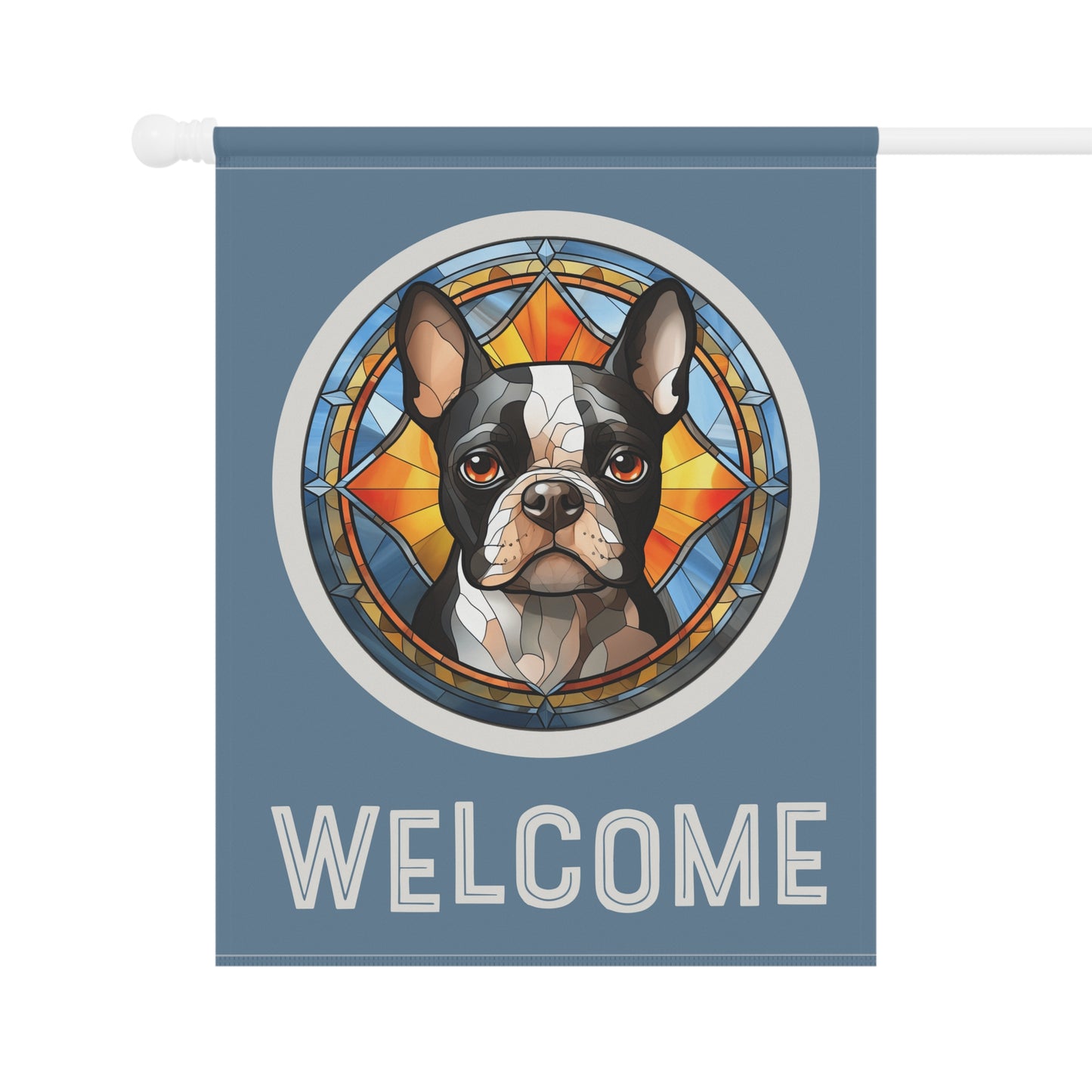 Boston Terrier Welcome 2-Sided Garden & House Flag/Banner