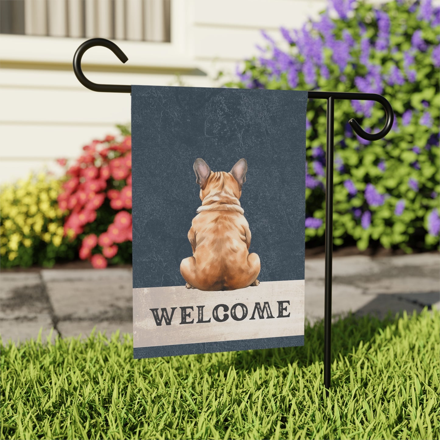 French Bulldog Welcome 2-Sided Garden & House Flag/Banner