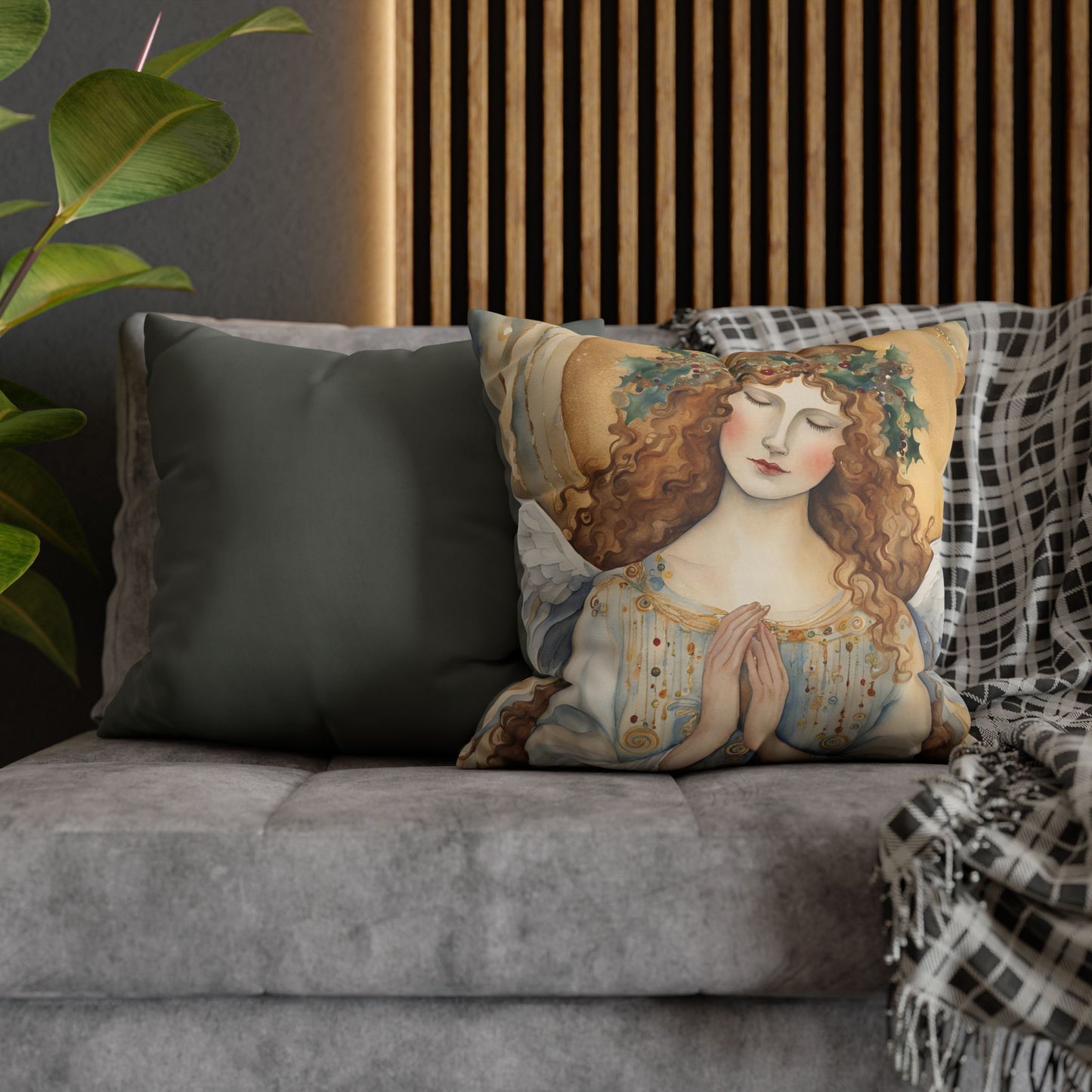 Guardian Angel Square Poly Canvas Pillowcase