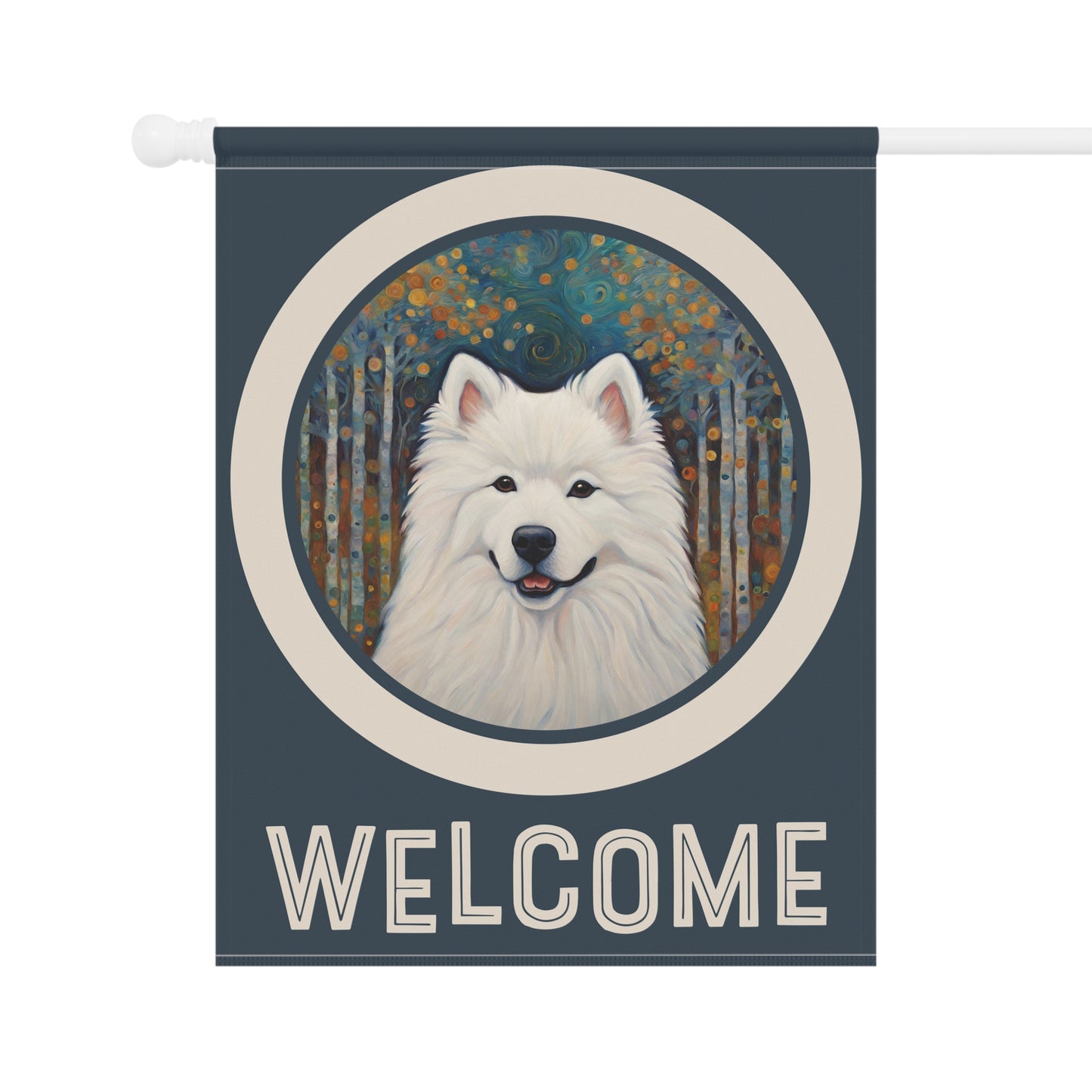 Samoyed Welcome 2-Sided Garden & House Flag/Banner