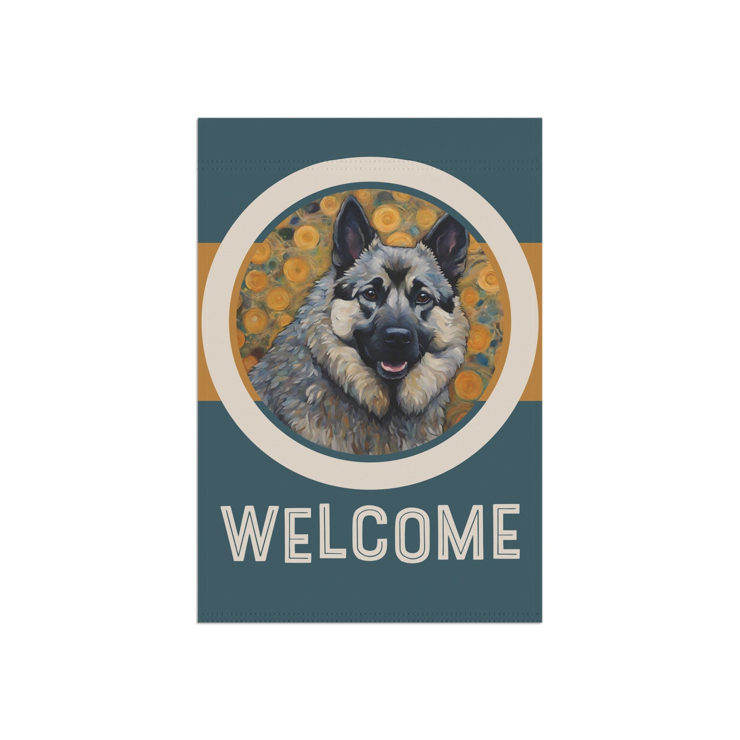 Norwegian Elkhound Welcome 2-Sided Garden & House Flag/Banner