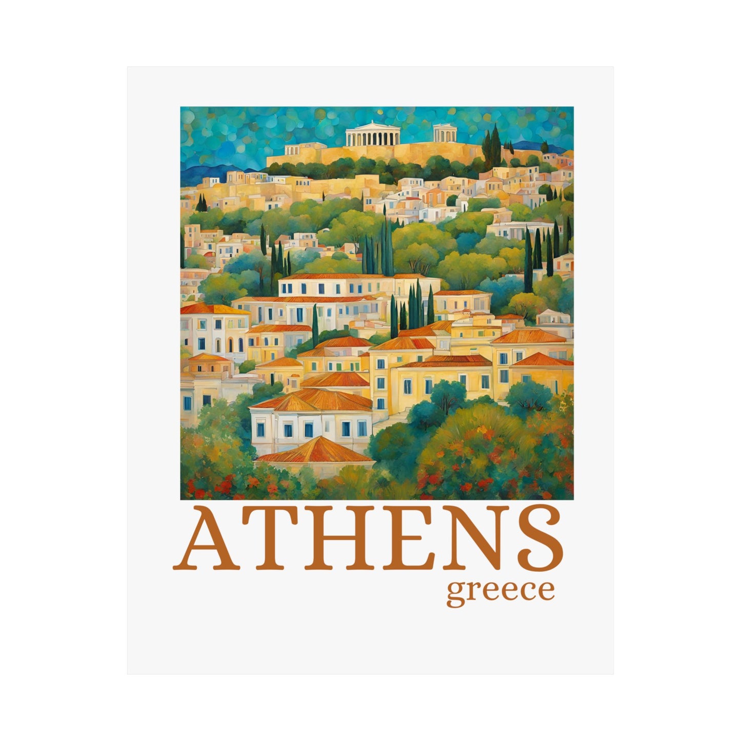 Athens Greece Travel Art Matte Poster