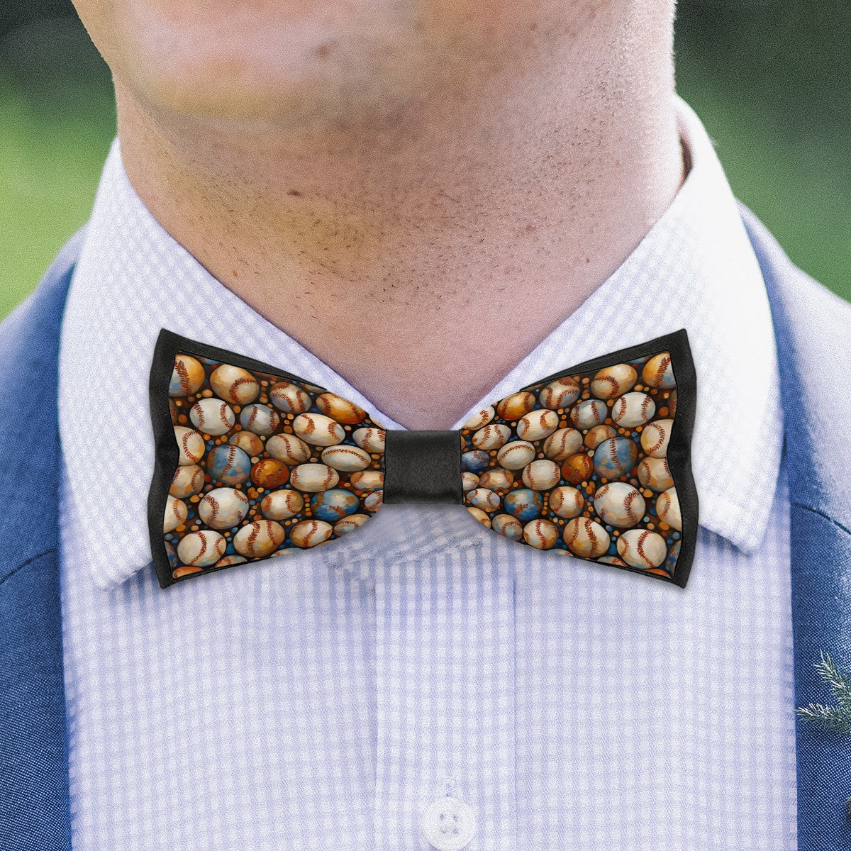 Vintage Baseballs Adjustable Bow Tie