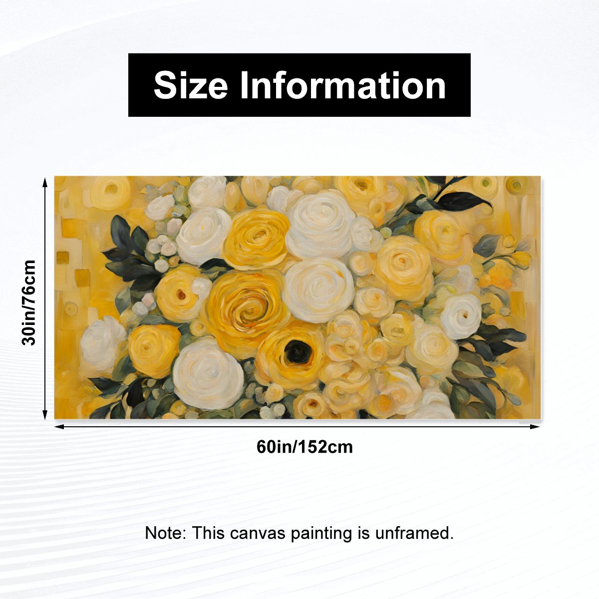 60" x 30" Printed Canvas Fabric Wall Art - No Frame (Made in USA)