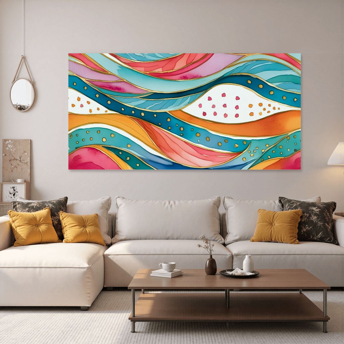 60" x 30" Printed Canvas Fabric Wall Art - No Frame (Made in USA)