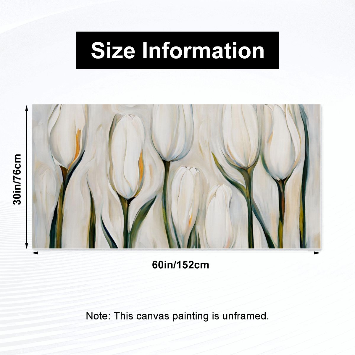 60" x 30" Printed Canvas Fabric Wall Art - No Frame (Made in USA)