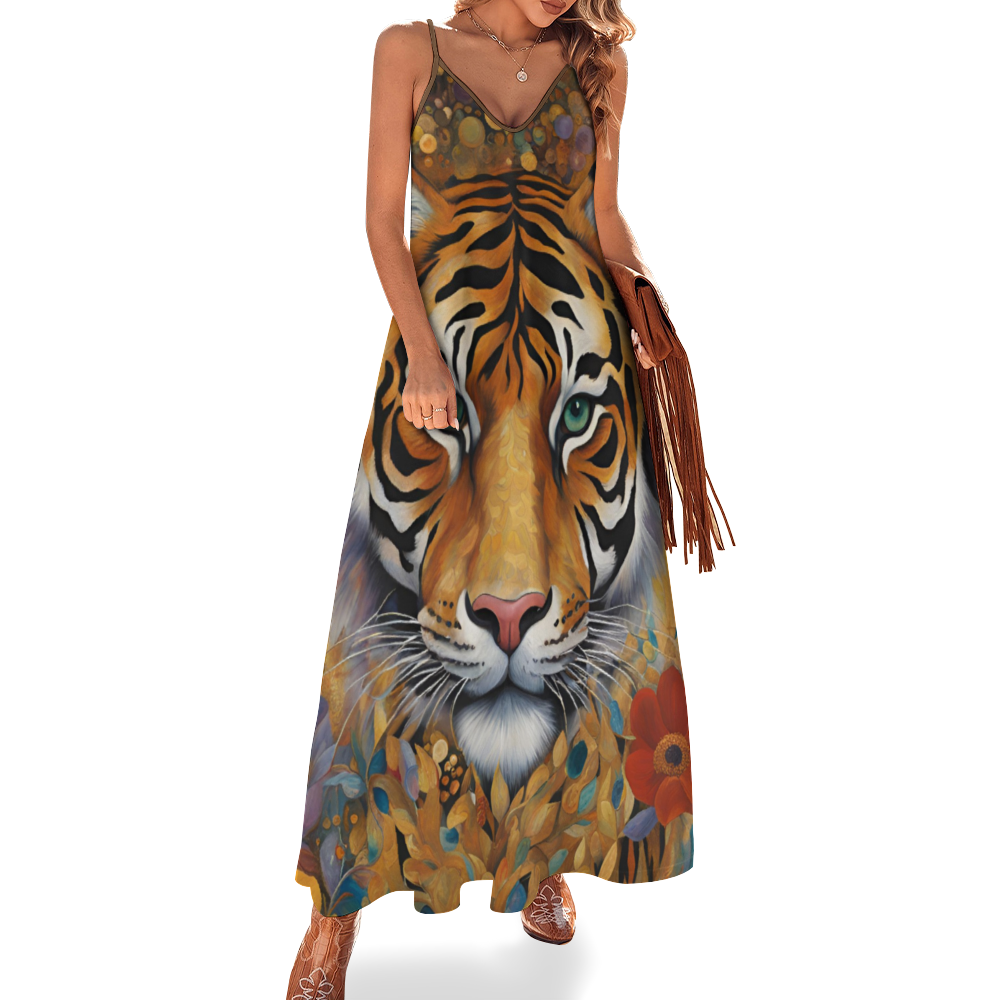 Jungle Tiger Women's Summer Fashion Maxi Slip Dress