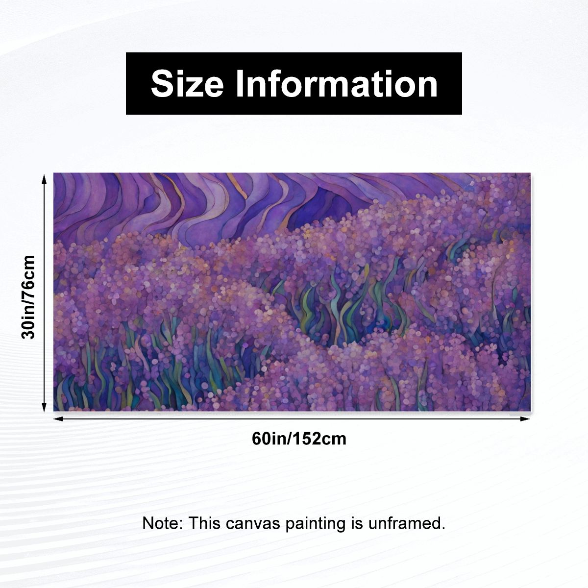 60" x 30" Printed Canvas Fabric Wall Art - No Frame (Made in USA)