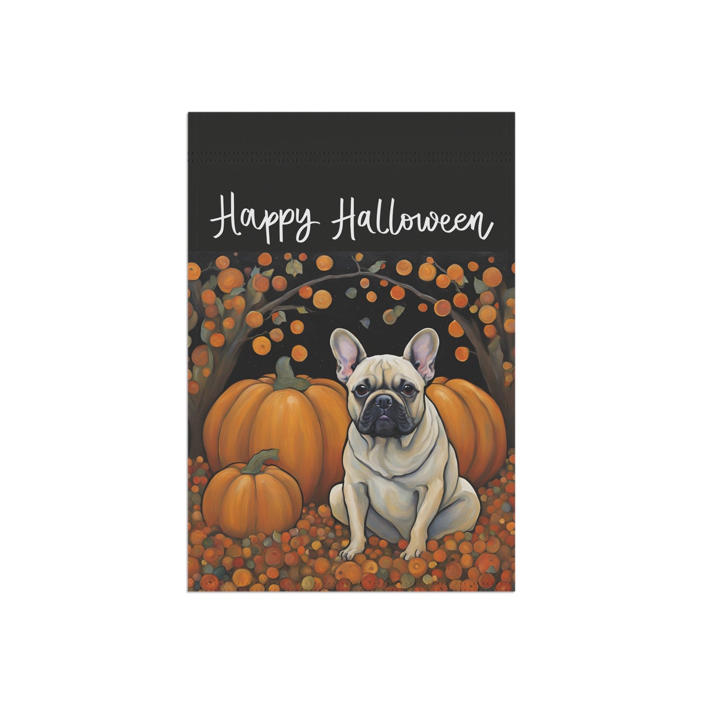 French Bulldog Happy Halloween 2-Sided Garden & House Flag/Banner