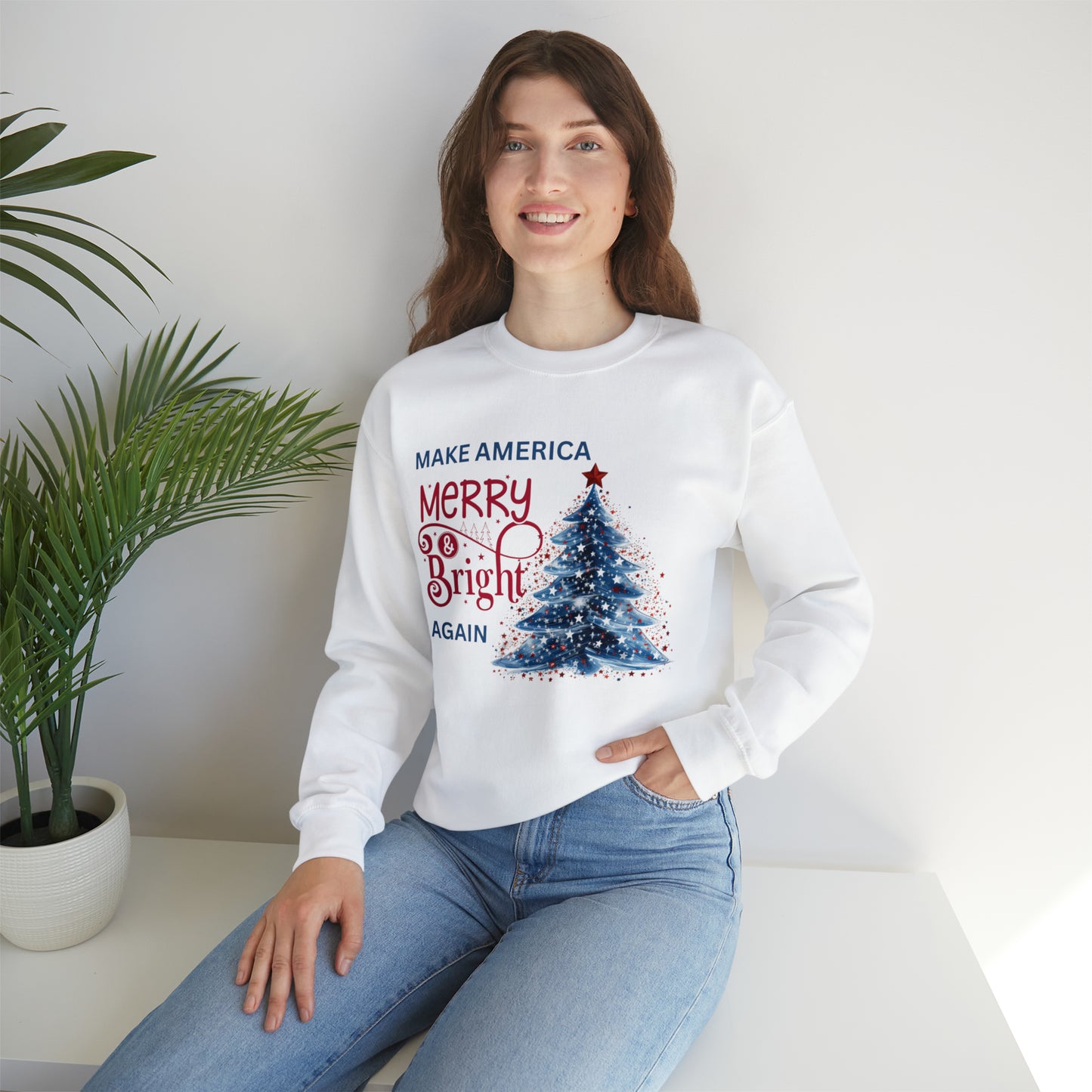 Make America Merry & Bright Again 1 Unisex Heavy Blend™ Crewneck Sweatshirt