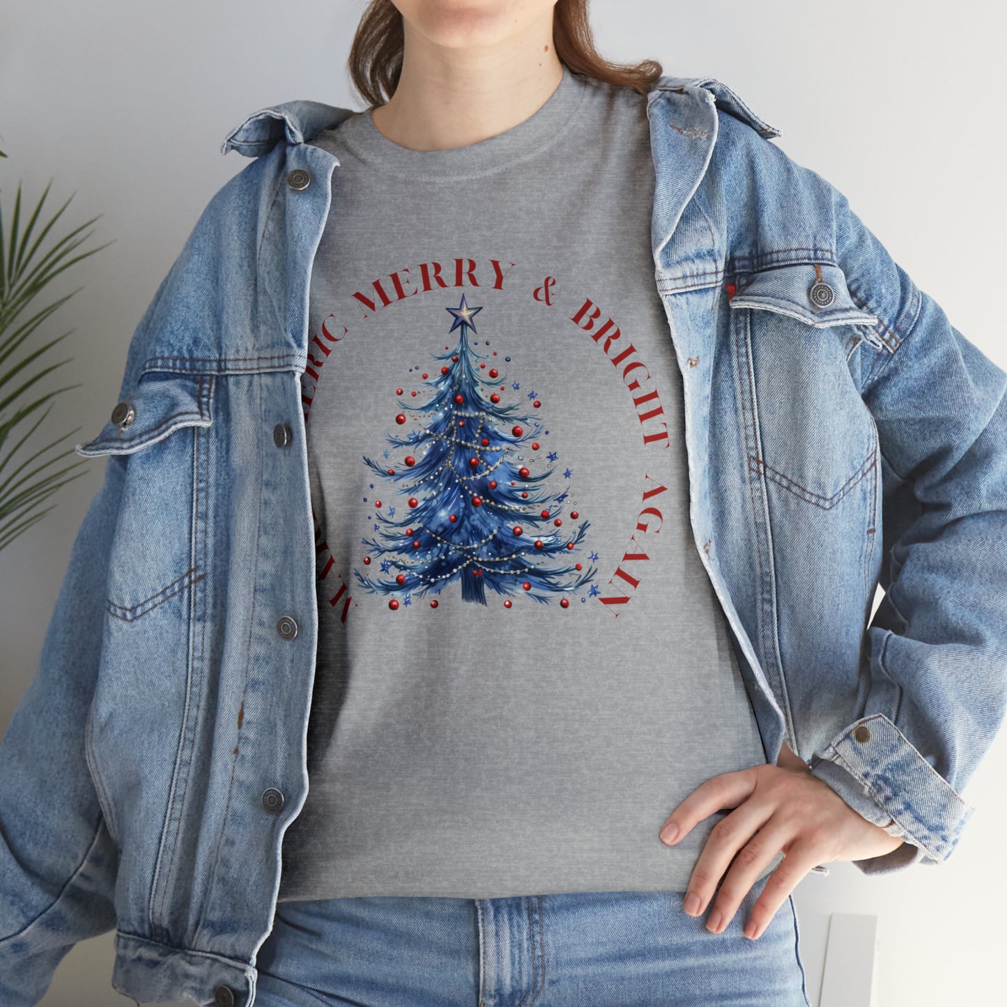 Make America Merry & Bright Again Circle Unisex Heavy Cotton Tee