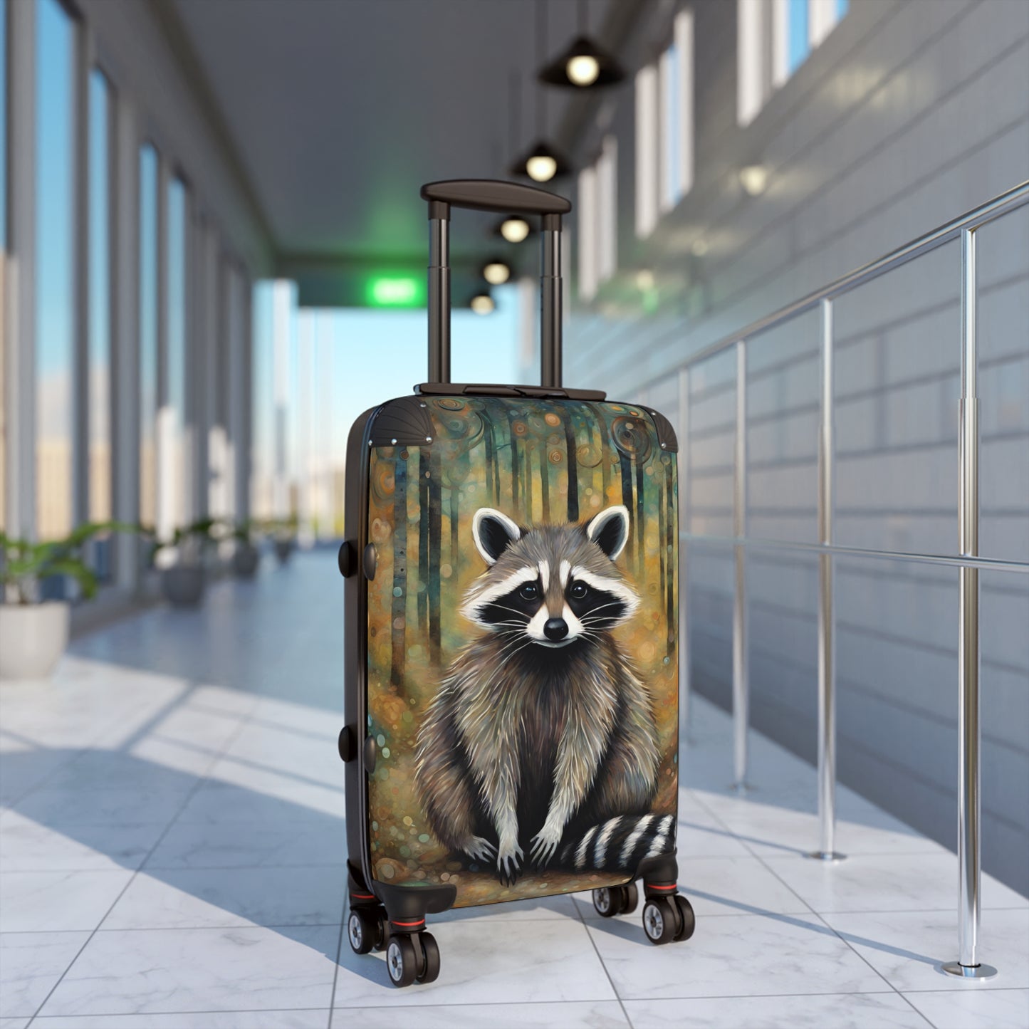 Mountain Forest Raccoon Suitcase