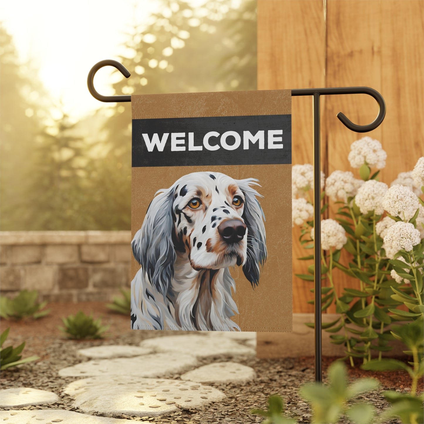 English Setter Welcome 2-Sided Garden & House Flag/Banner