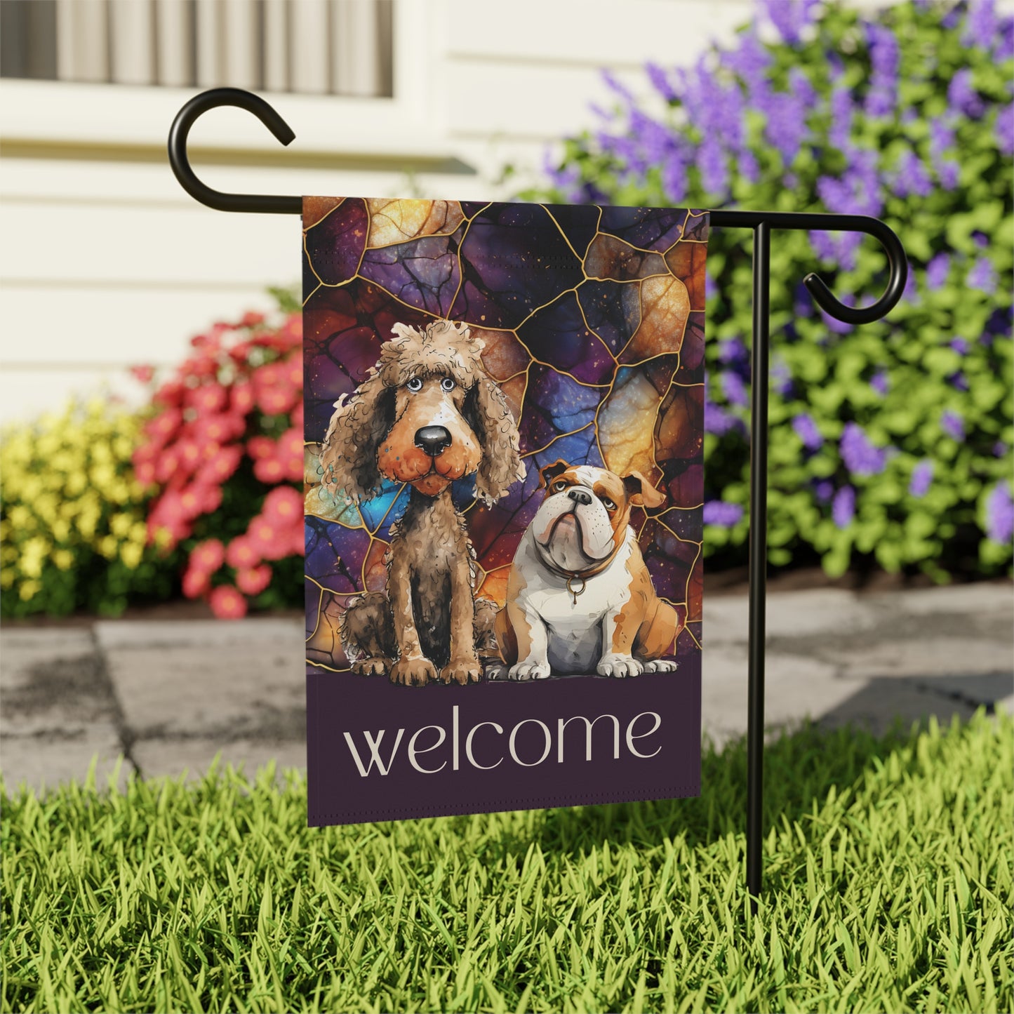 Dog Friends Welcome 2-Sided Garden & House Flag/Banner