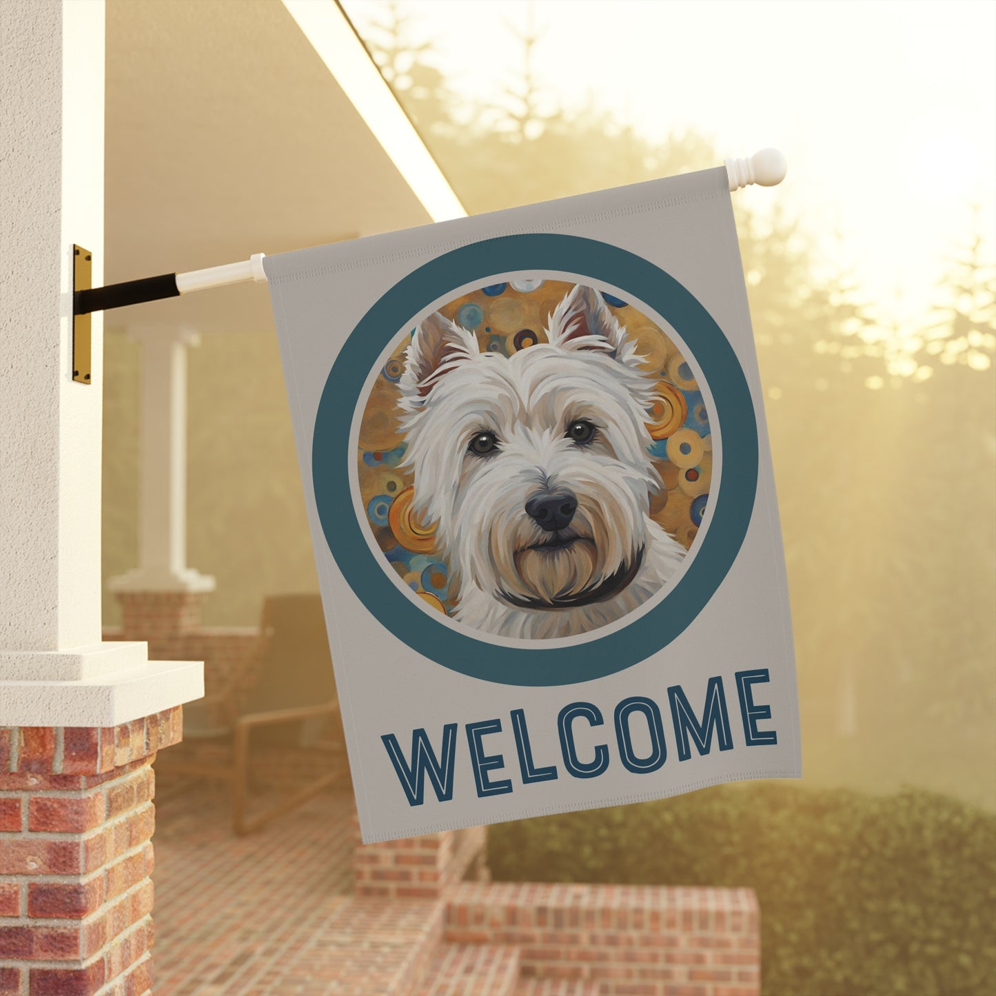 West Highland Terrier Welcome 2-Sided Garden & House Flag/Banner