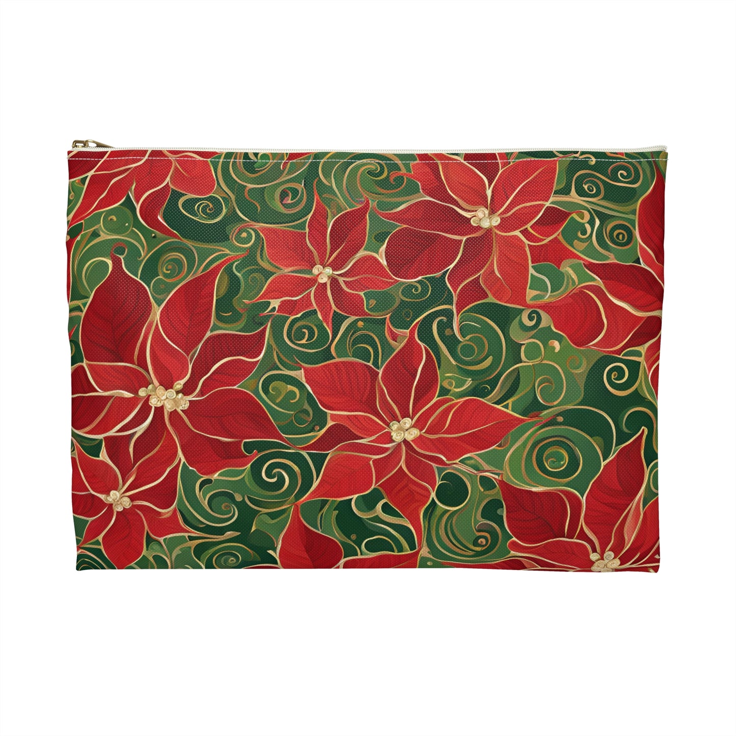 Poinsettia Swirl Accessory Pouch