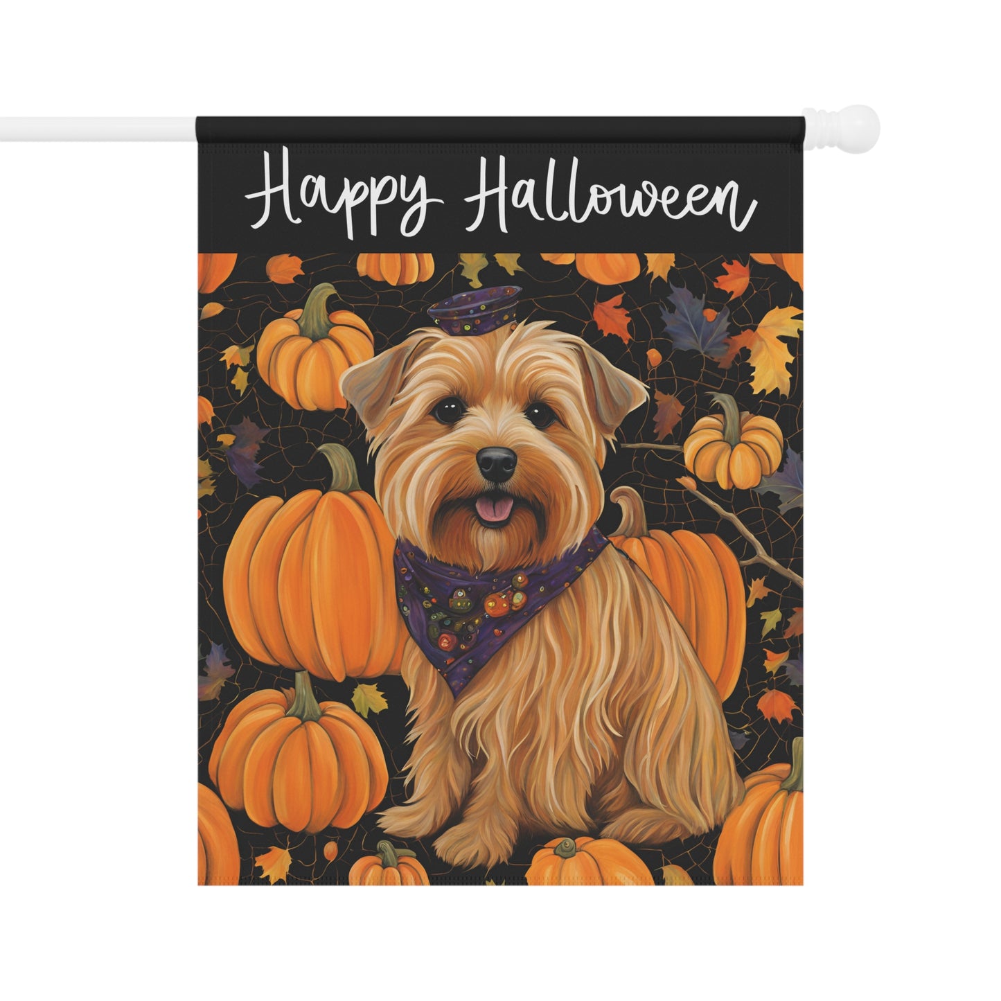 Norfolk Terrier Happy Halloween 2-Sided Garden & House Flag/Banner