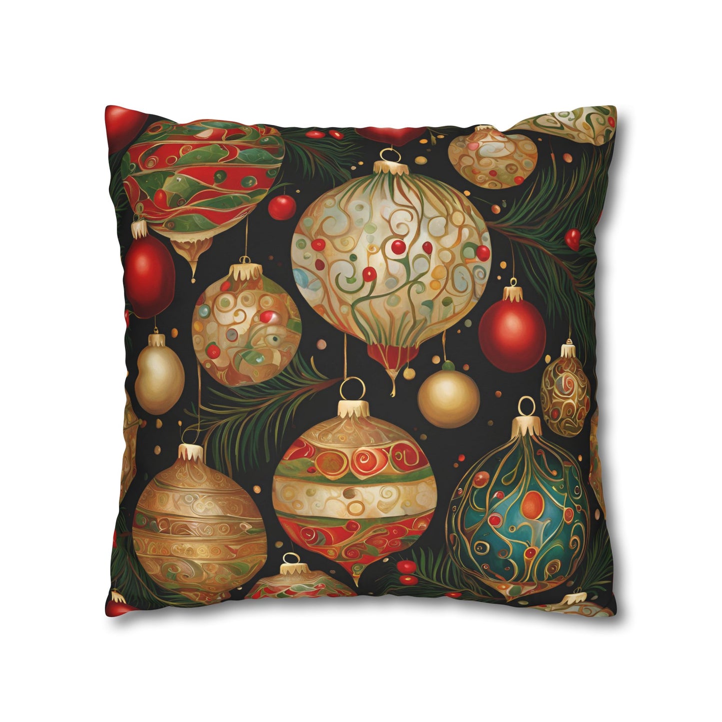 Decorate the Tree Square Poly Canvas Pillowcase