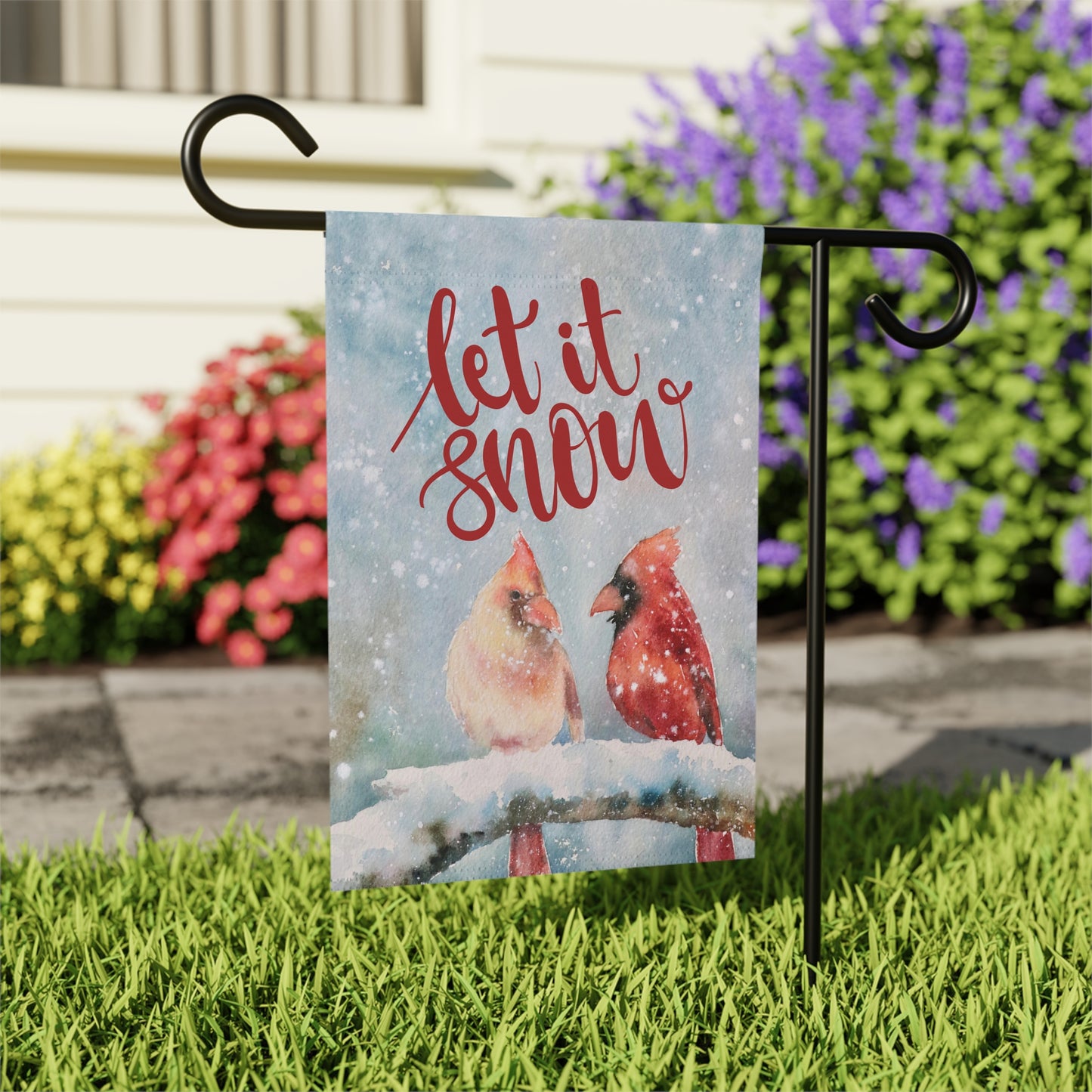 Let it Snow Cardinals 2-Sided Garden & House Banner