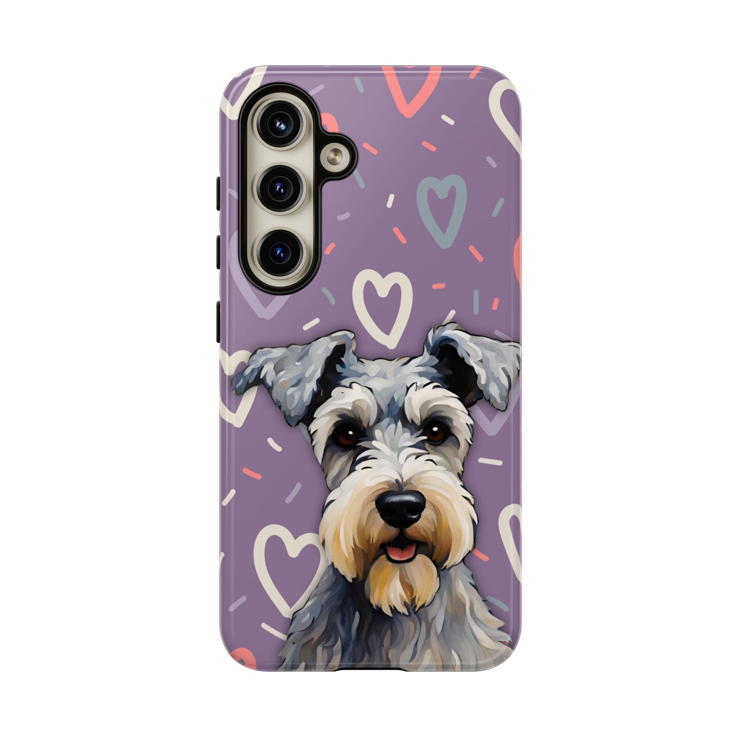 Miniature Schnauzer Love iPhone Samsung Galaxy Google Pixel Glossy Tough Case