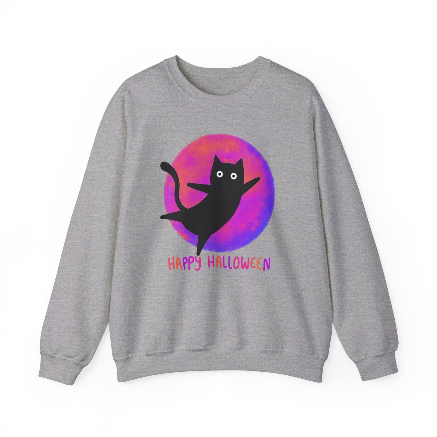 Pink Moon Black Cat Unisex Heavy Blend™ Crewneck Sweatshirt