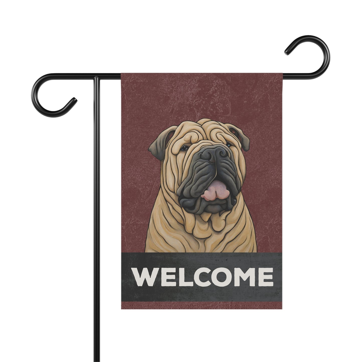 Shar Pei Welcome 2-Sided Garden & House Flag/Banner