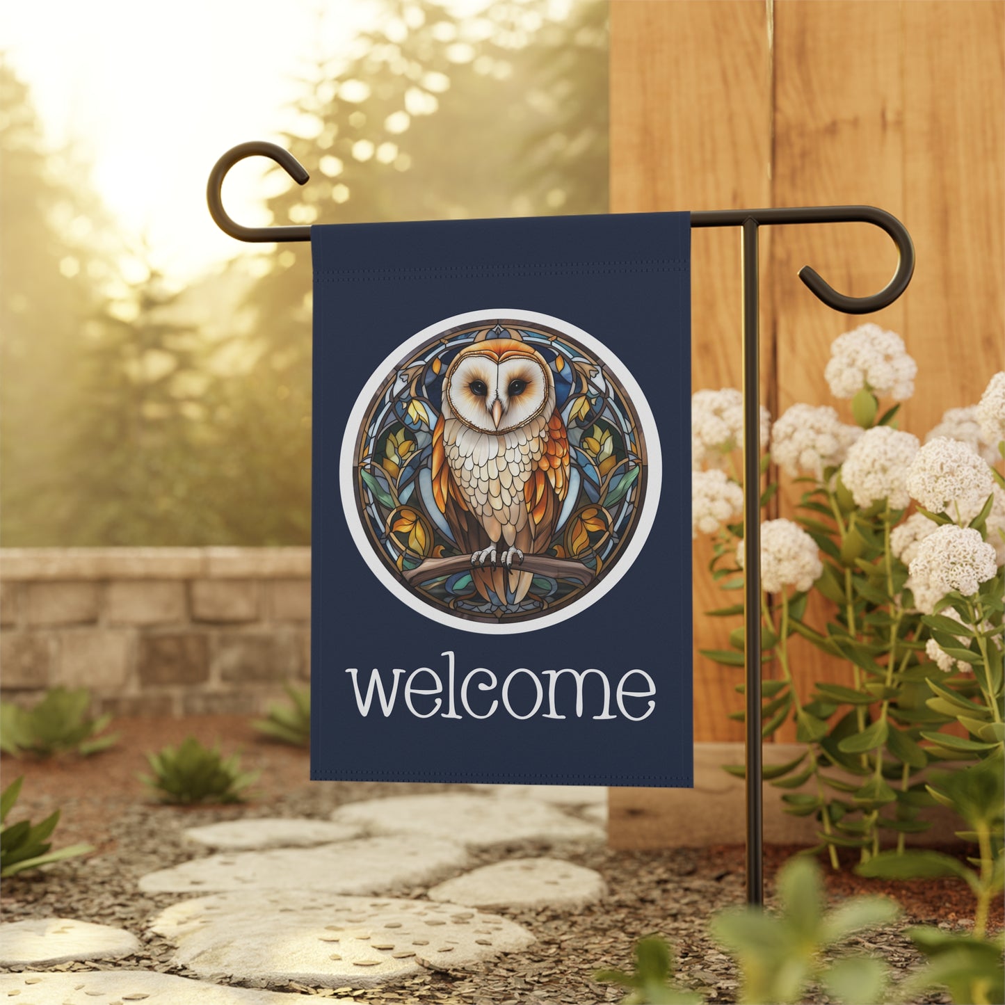 Barn Owl Welcome 2-Sided Garden & House Flag/Banner