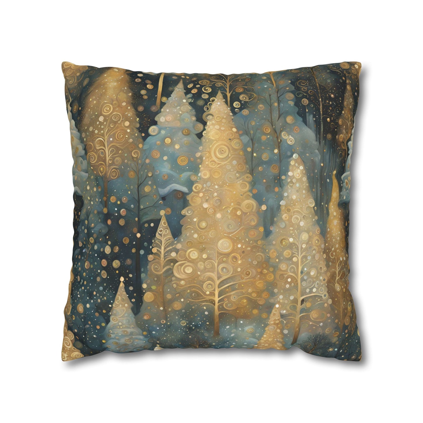 Opulent Trees Square Poly Canvas Pillowcase