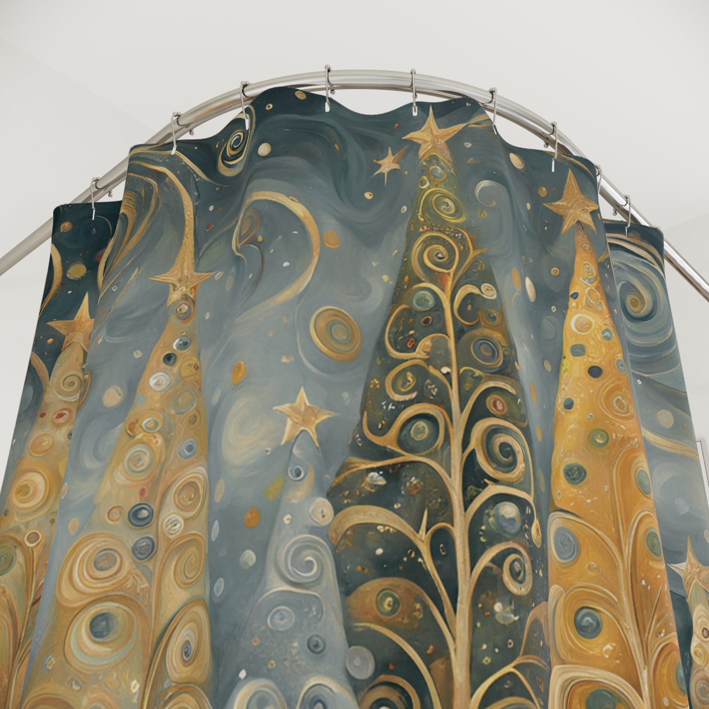 Neutral Fantastical Trees Shower Curtain