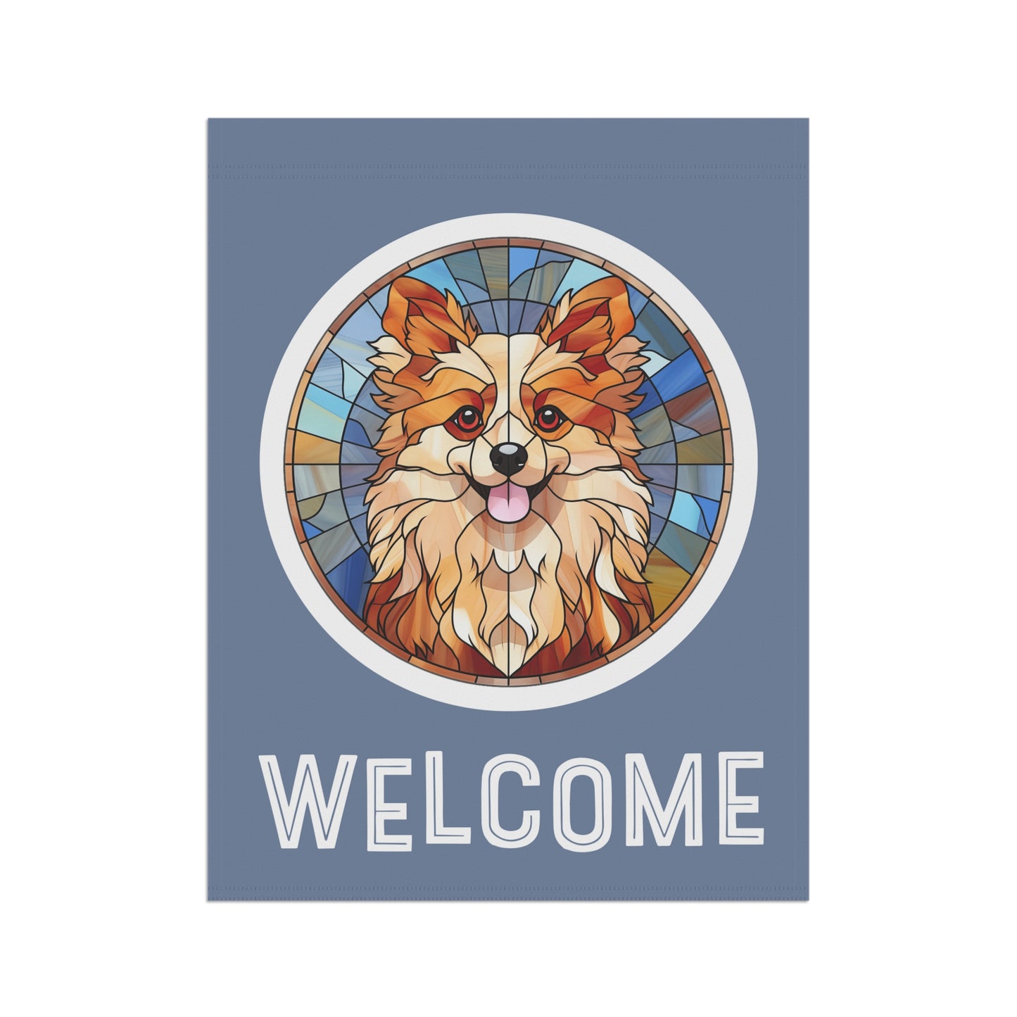 Pomeranian Welcome 2-Sided Garden & House Flag/Banner